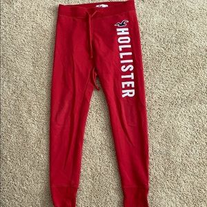 hollister red sweatpants